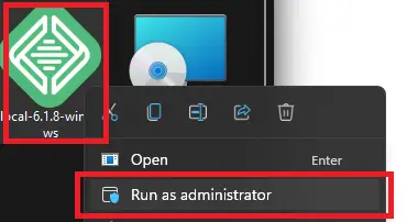 Right Click> Run as administrator