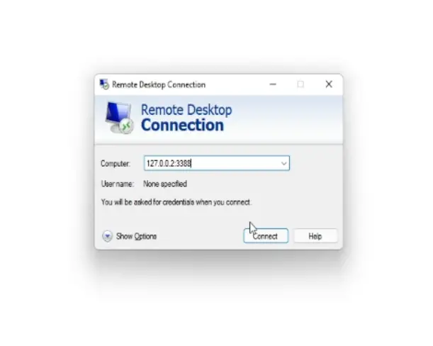 Connect to Ubuntu remote Desktop using Remote Computer Connection